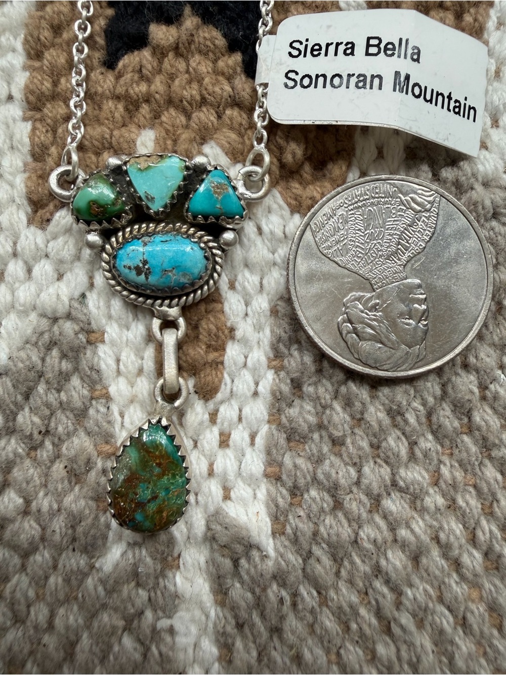 Sierra Bella and Sonoran Mountain turquoise sterling silver necklace